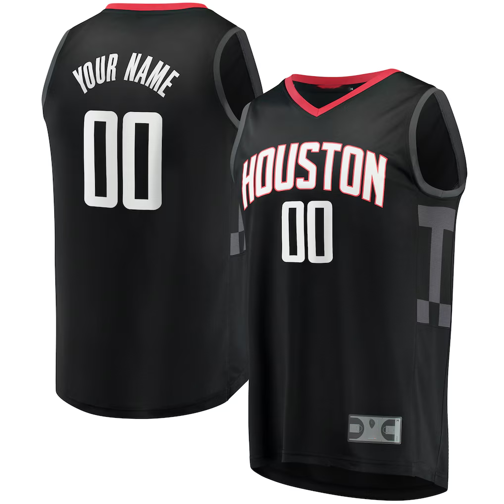 Choea Custom H.Rockets Black Fast Break Replica Stitched Jerseys-Statement Edition