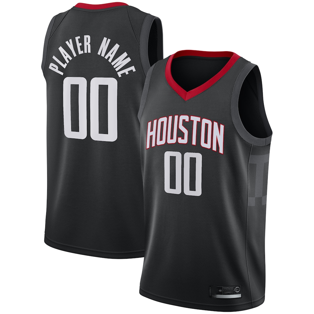 Choea Custom H.Rockets Black Swingman Stitched Jerseys - Statement Edition