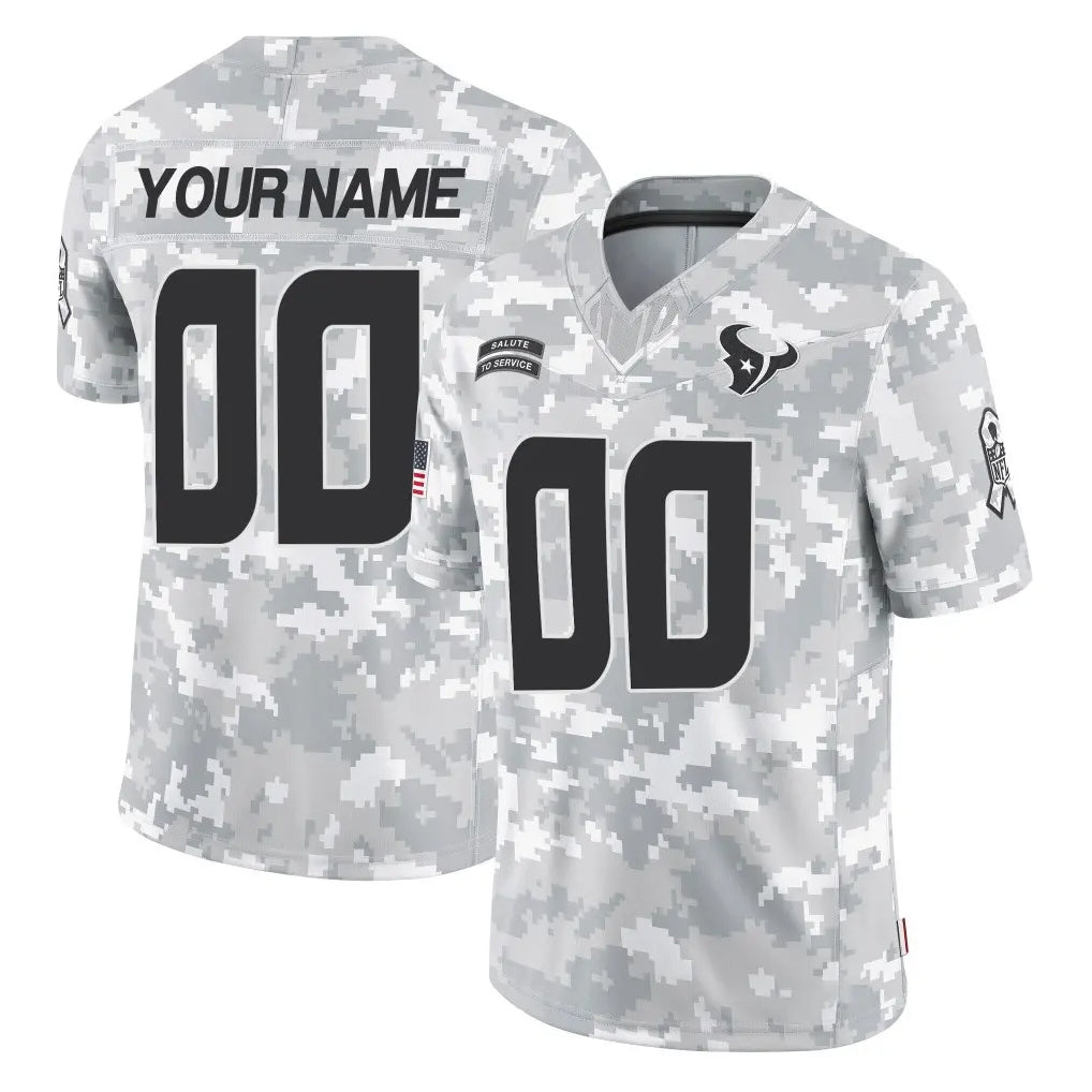 Choea Custom H.Texans Arctic Camo Salute To Service Limited Game Any Name & Numbers Stitched Jerseys
