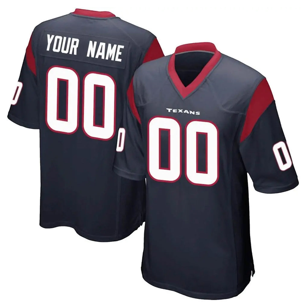 Choea Custom H.Texans Navy Home Game Any Name & Numbers Stitched Jerseys