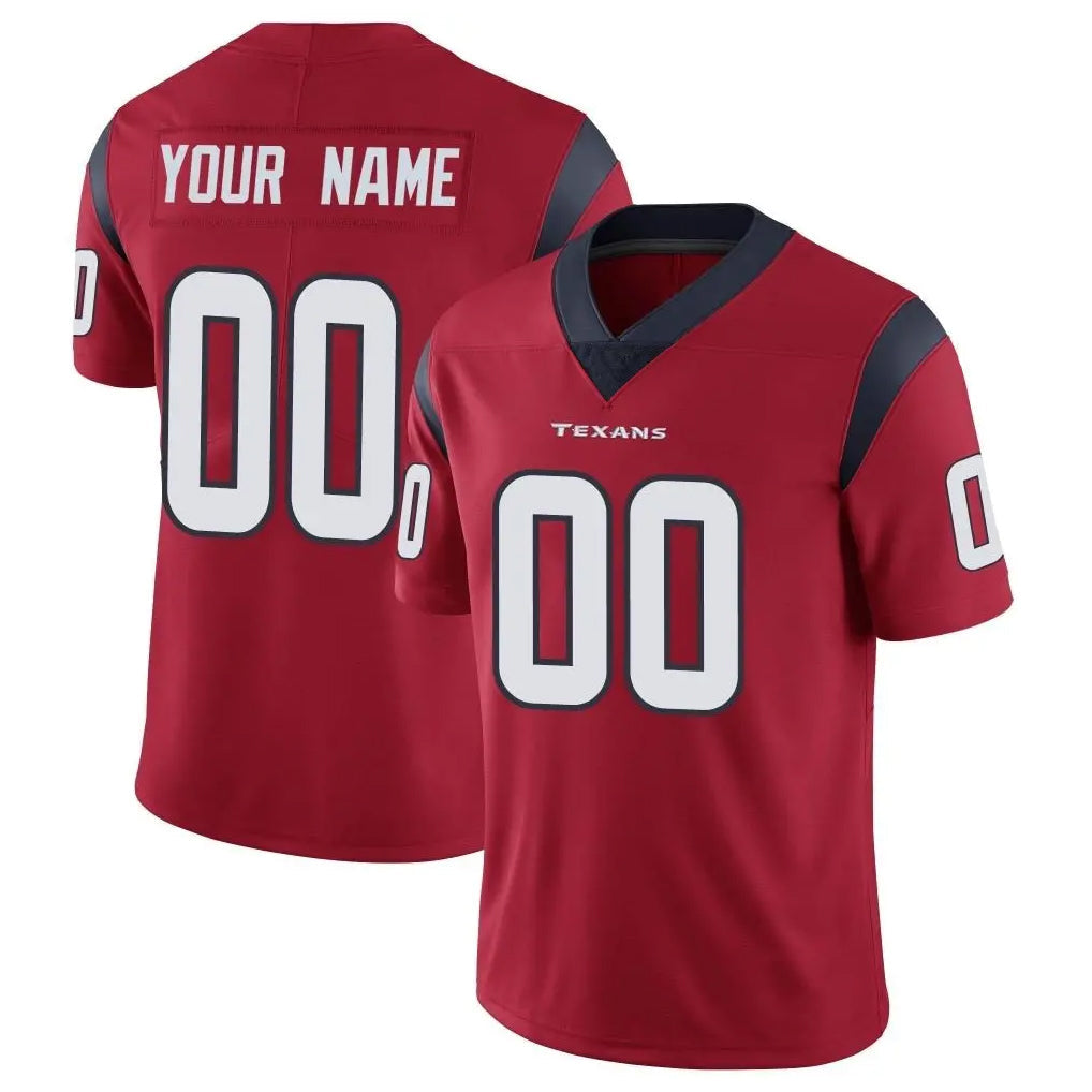 Choea Custom H.Texans Red Limited Vapor Untouchable Home Game Any Name & Numbers Stitched Jerseys