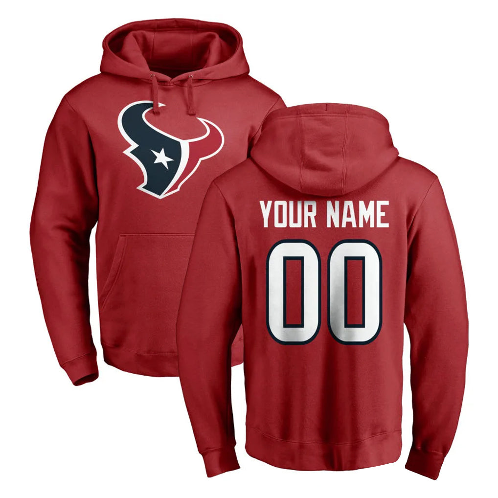 Choea Custom H.Texans Red Pro Line Pullover Hoodie Limited Game Any Name & Numbers Stitched Jerseys