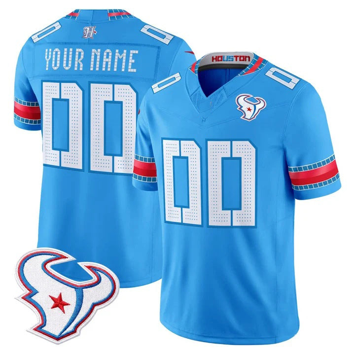 Choea Custom H.Texans Rivalries Blue Jersey - All Stitched