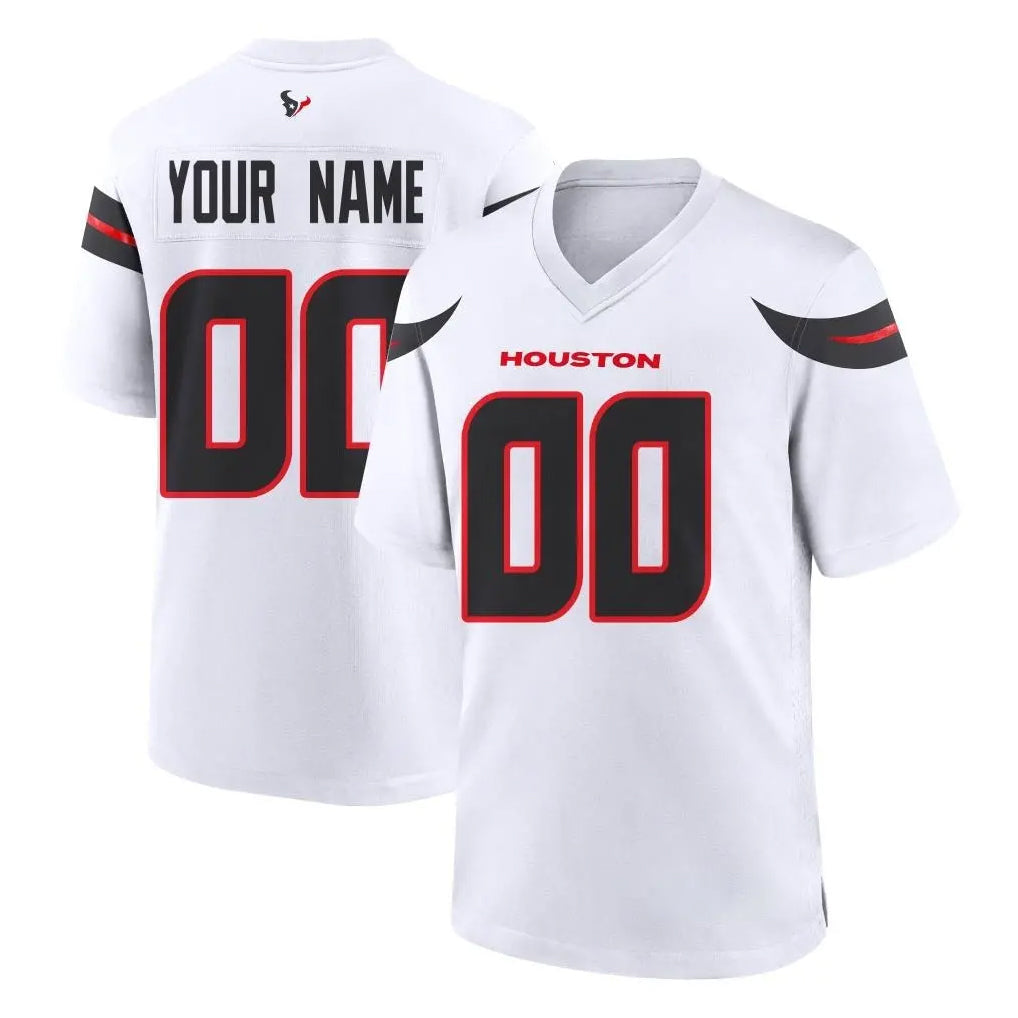 Choea Custom H.Texans White Home Game Any Name & Numbers Stitched Jerseys