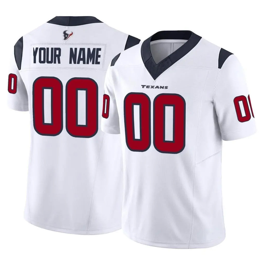 Choea Custom H.Texans White Limited Vapor F.U.S.E. Home Game Any Name & Numbers Stitched Jerseys
