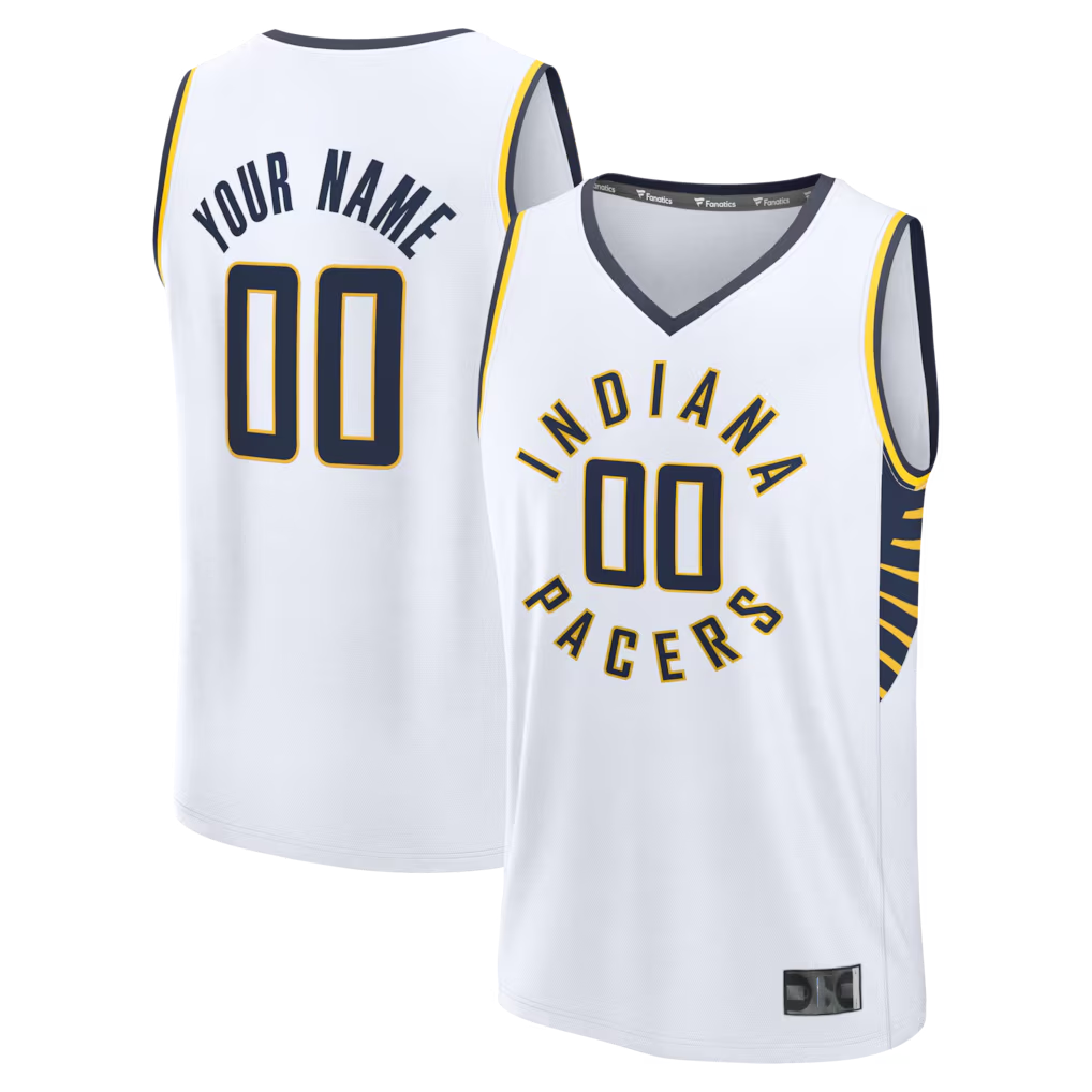 Choea Custom I.Pacers  White Fast Break Jerseys - Icon Edition