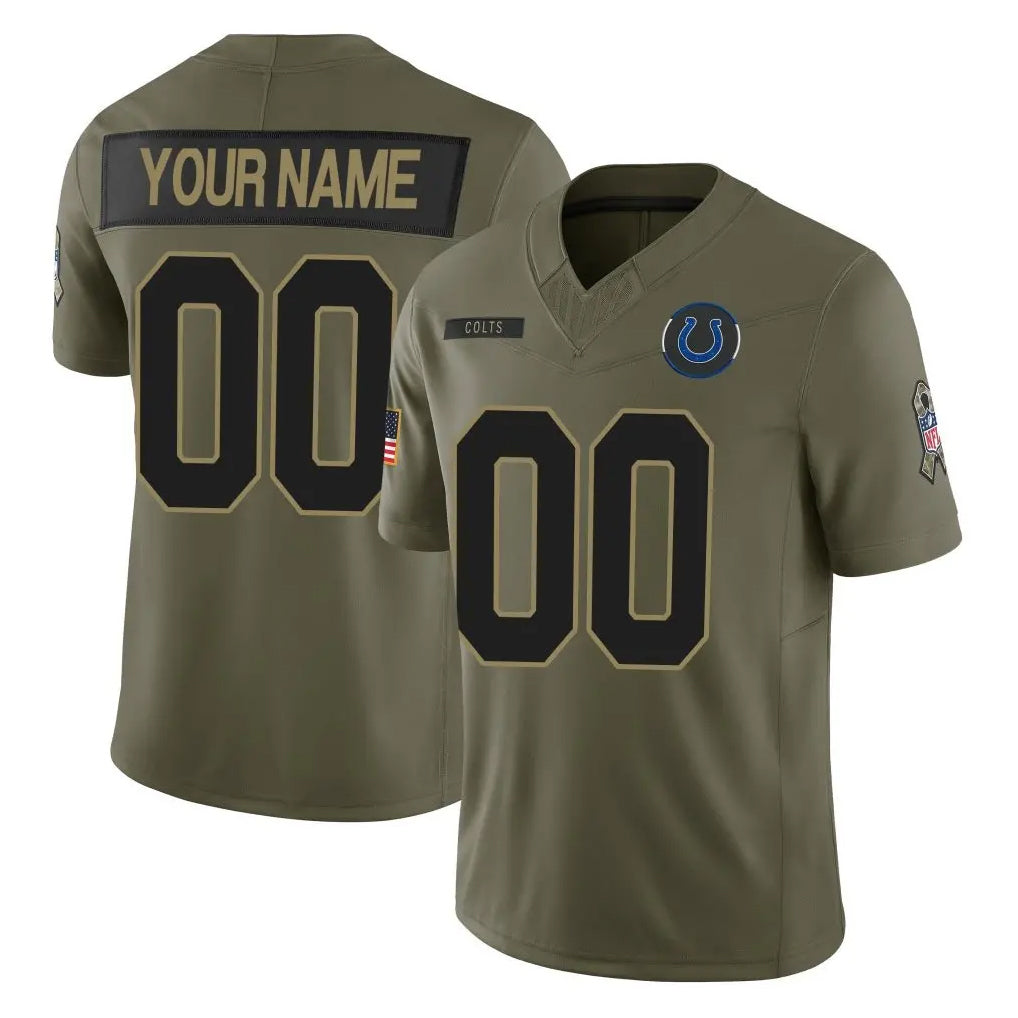 Choea Custom IN.Colts Olive 2025 Salute To Service Limited Game Any Name & Numbers Stitched Jerseys