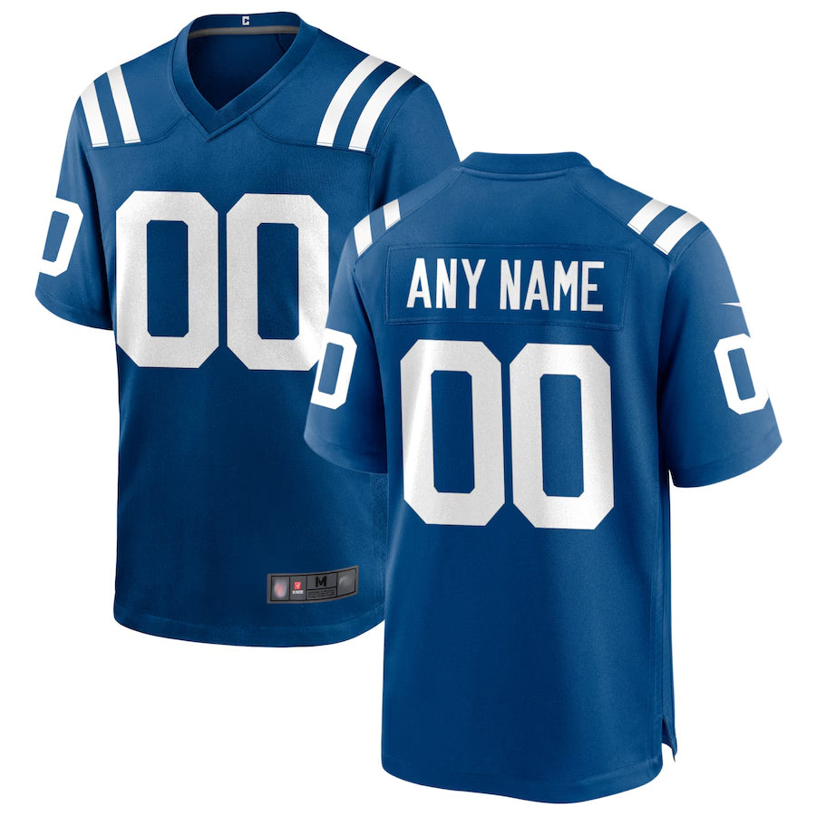 Choea Custom IN.Colts Royal Replica Home Game Stitched Jerseys