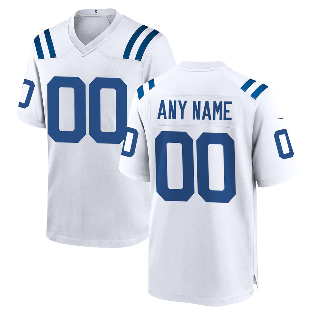 Choea Custom IN.Colts White Home Game Any Name & Numbers Stitched Jerseys