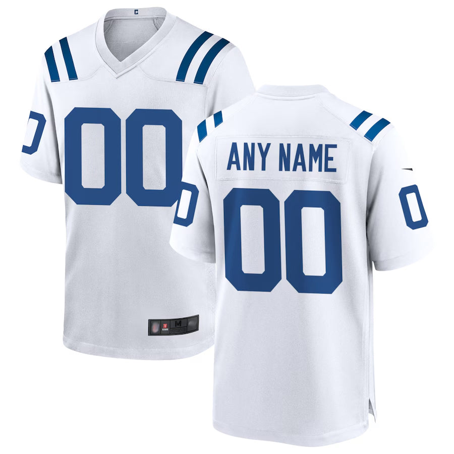 Choea Custom IN.Colts White Replica Home Game Stitched Jerseys