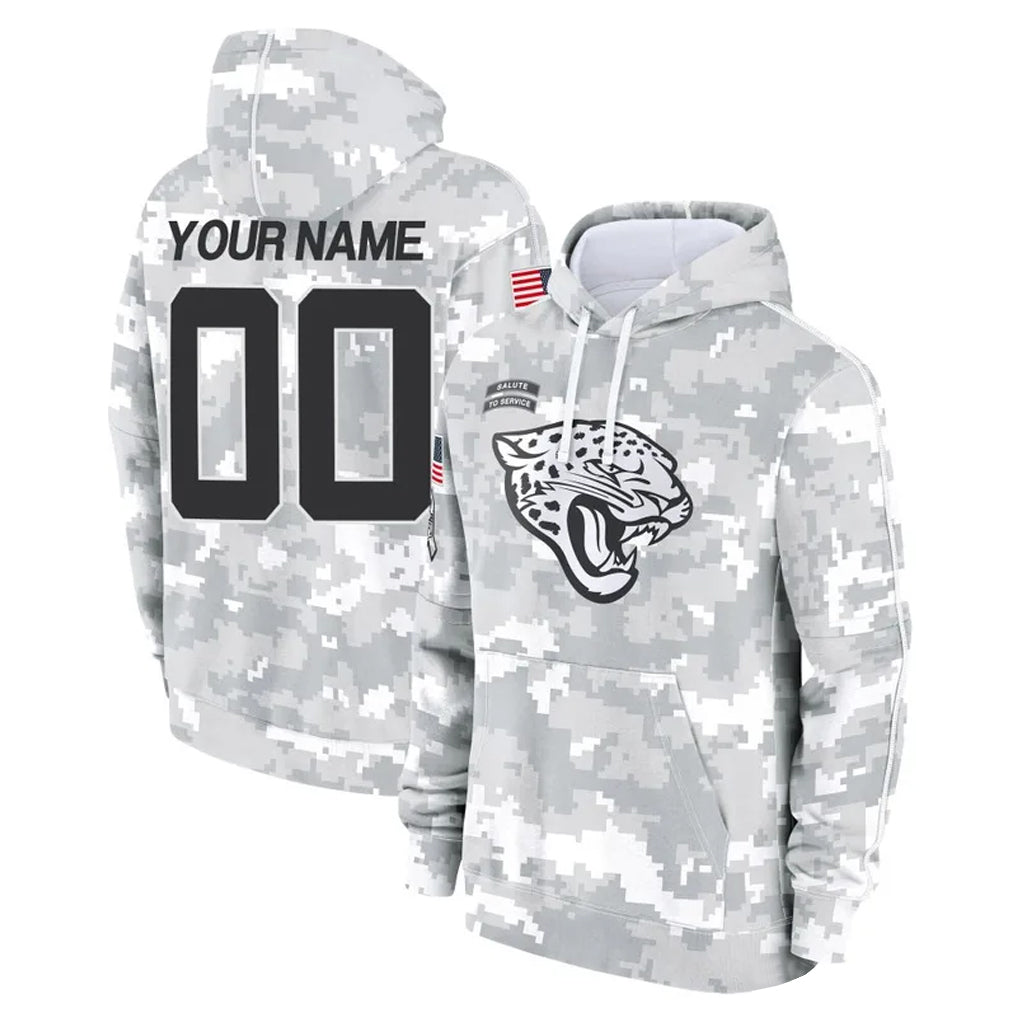 Choea Custom J.Jaguars Arctic Camo Salute to Service Hoodies Limited Game Any Name & Numbers Stitched Jerseys