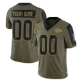Choea Custom KC.Chiefs Olive Salute To Service Limited Game Any Name & Numbers Stitched Jerseys