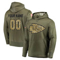 Choea Custom KC.Chiefs Olive Salute to Service Pullover Hoodies Home Game Any Name & Numbers Stitched Jerseys