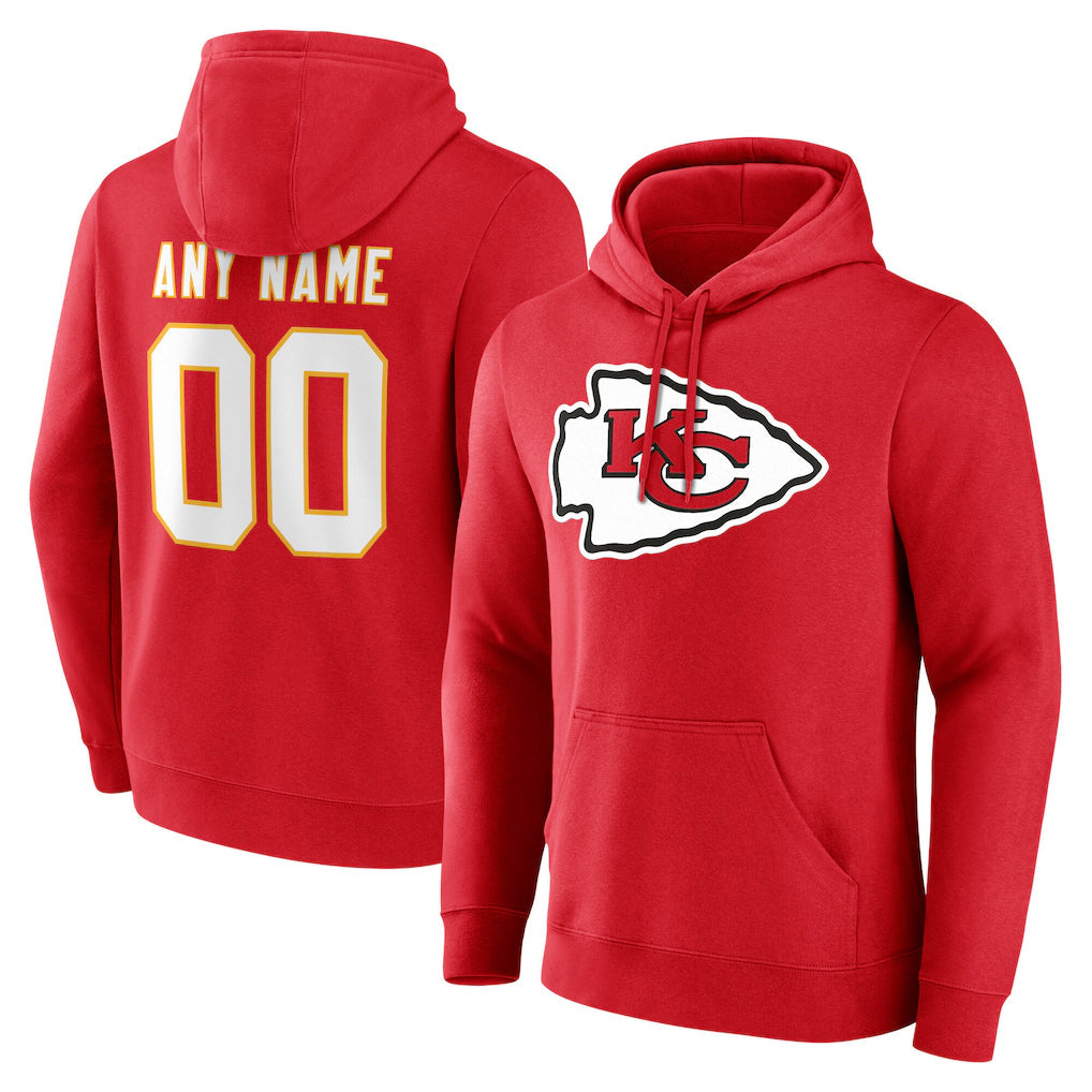 Choea Custom KC.Chiefs Red LoGo Pullover Hoodies Limited Any Name & Numbers Stitched Jerseys