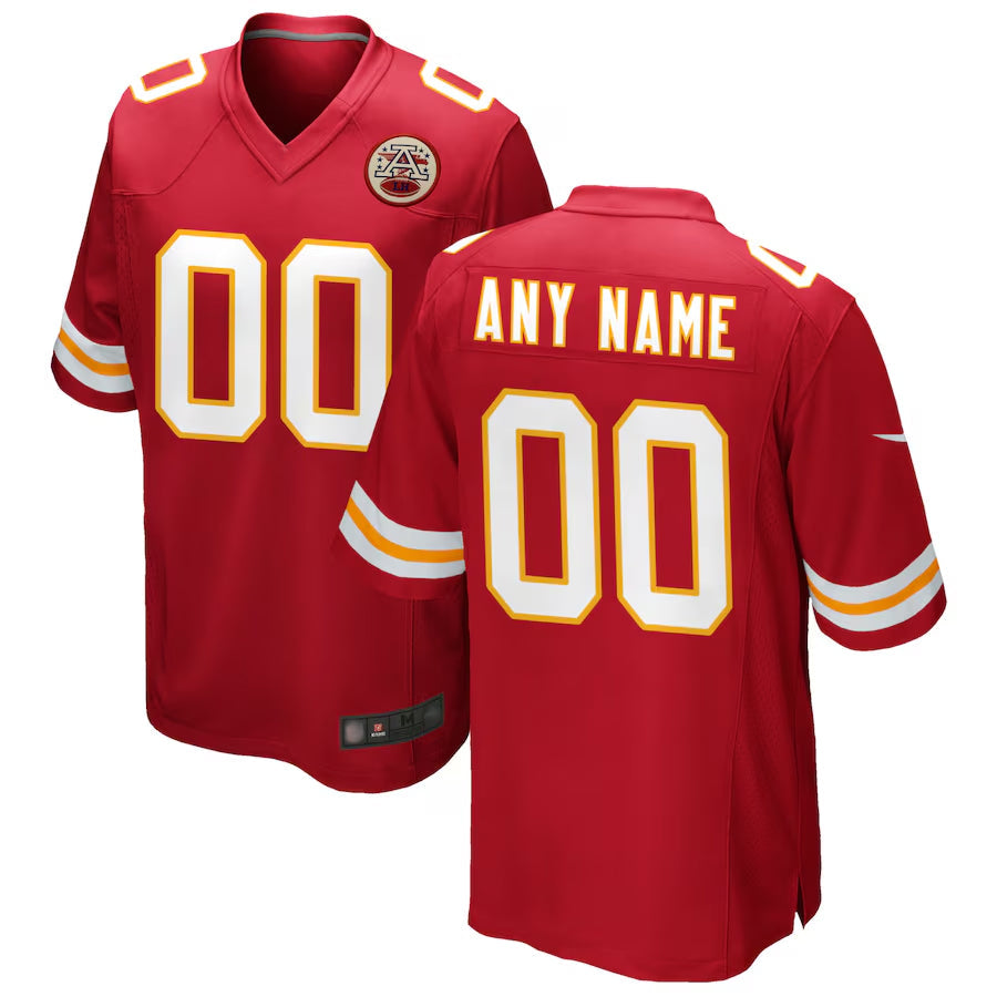 Choea Custom KC.Chiefs Red Replica Game Stitched Jerseys