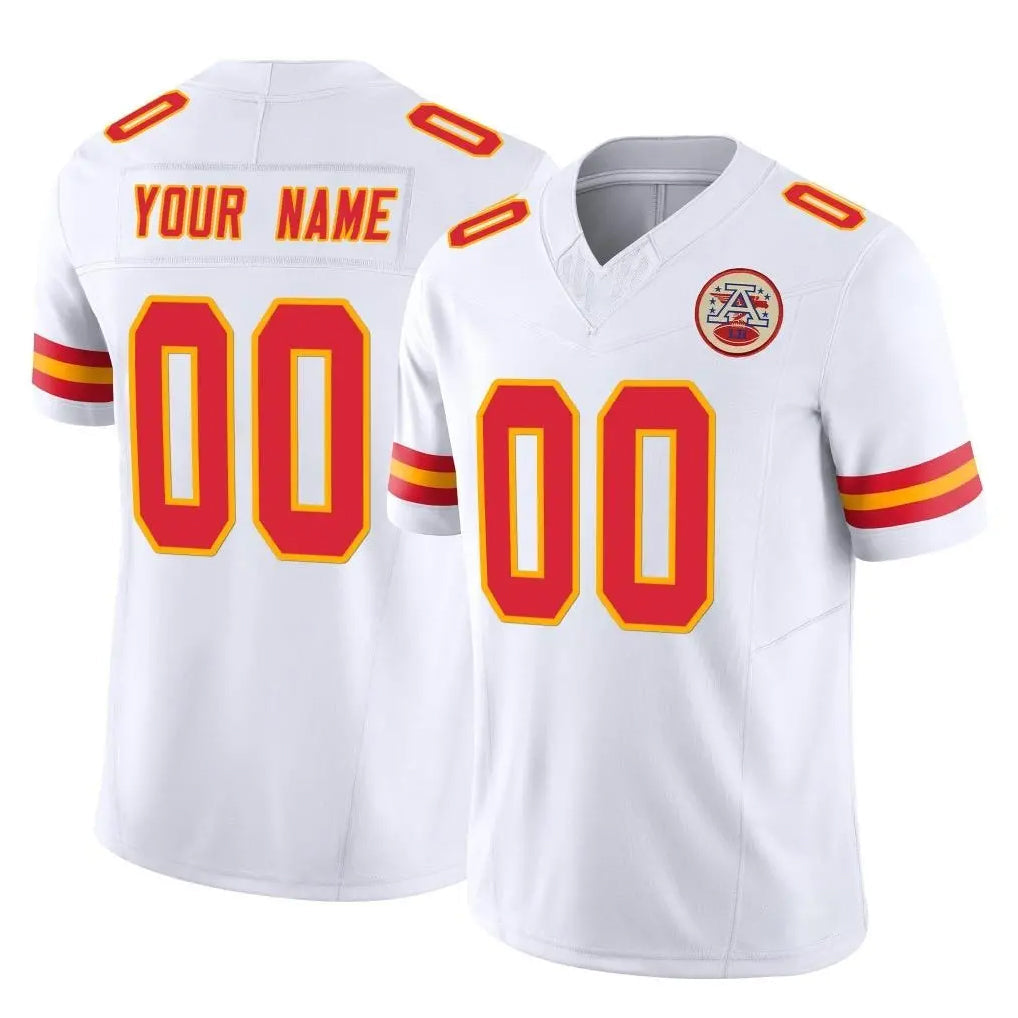 Choea Custom KC.Chiefs White Limited Vapor F.U.S.E. Home Game Any Name & Numbers Stitched Jerseys