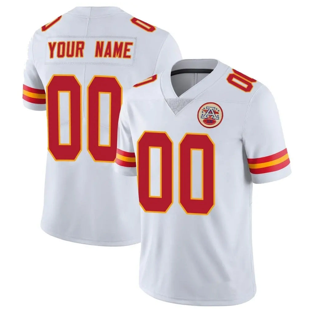 Choea Custom KC.Chiefs White Limited Vapor Untouchable Home Game Any Name & Numbers Stitched Jerseys