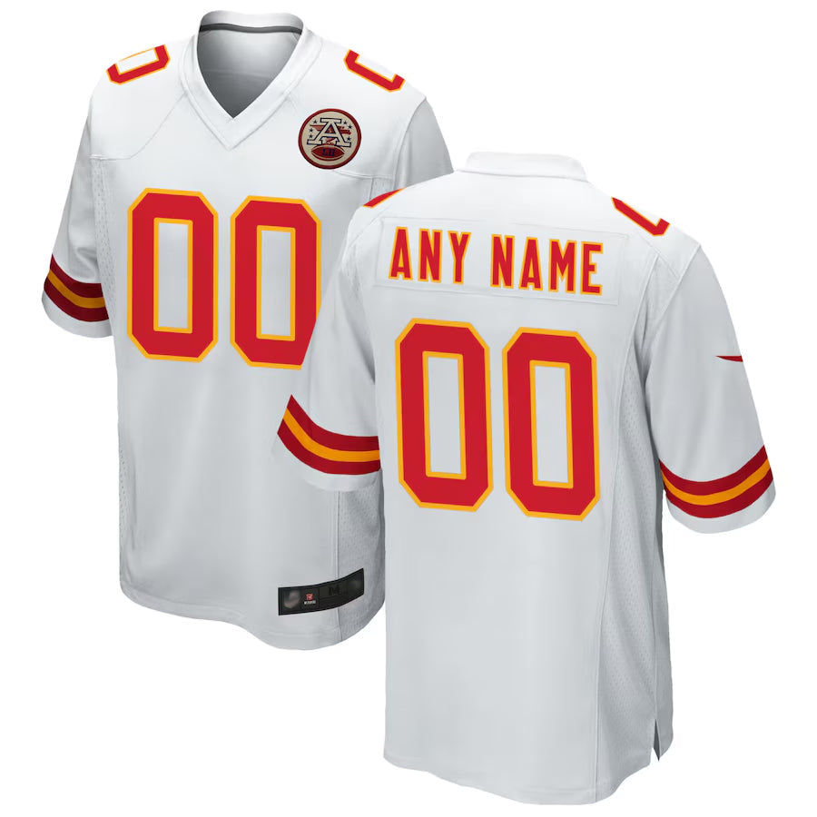 Choea Custom KC.Chiefs White Replica Game Stitched Jerseys