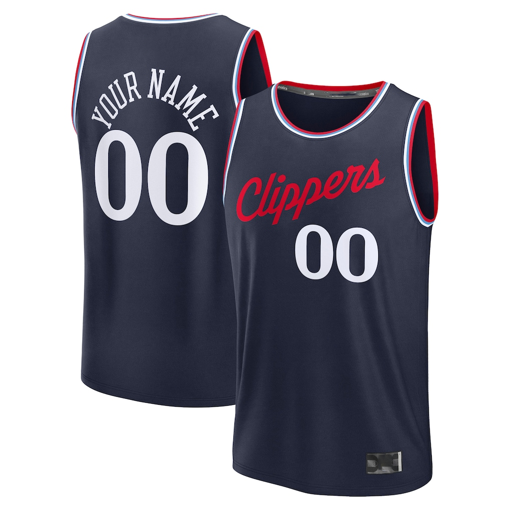 Choea Custom LA.Clippers Navy Fast Break Stitched Jerseys- Icon Edition
