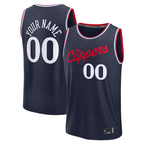 Choea Custom LA.Clippers Navy Fast Break Stitched Jerseys- Icon Edition