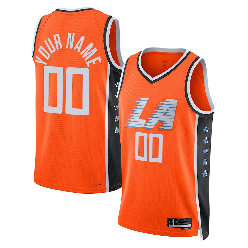 Choea Custom LA.Clippers Orange 2025-2026 City Edition Swingman Stitched Jerseys