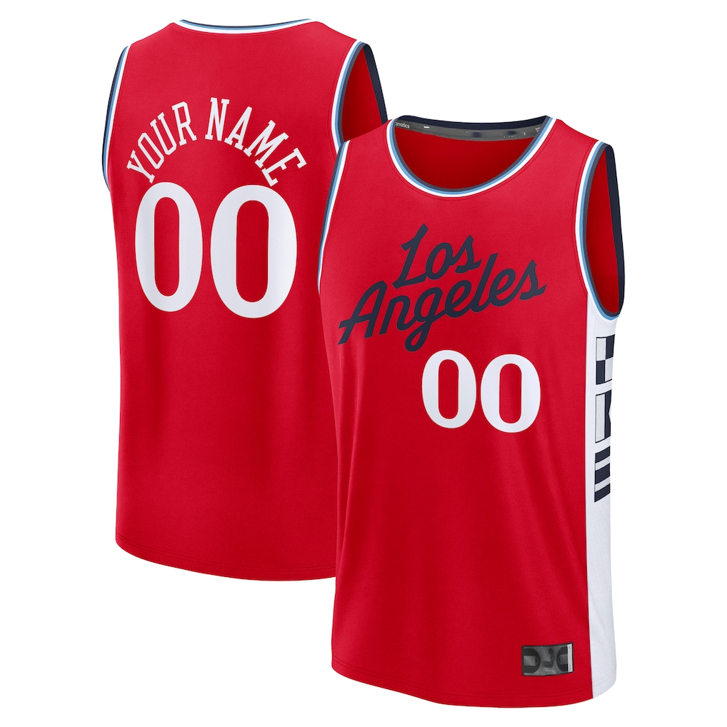 Choea Custom LA.Clippers Red Fast Break Stitched Jerseys- Statement Edition