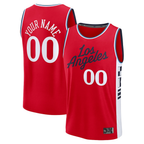 Choea Custom LA.Clippers Red Fast Break Stitched Jerseys- Statement Edition