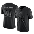 Choea Custom LA.Chargers Black Reflective Limited Game Any Name & Numbers Stitched Jerseys