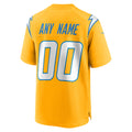 Choea Custom LA.Chargers Gold Home Game Stitched Jerseys