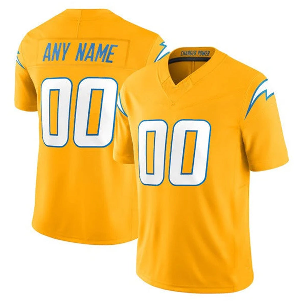 Choea Custom LA.Chargers Gold Limited Vapor F.U.S.E. Home Game Any Name & Numbers Stitched Jerseys