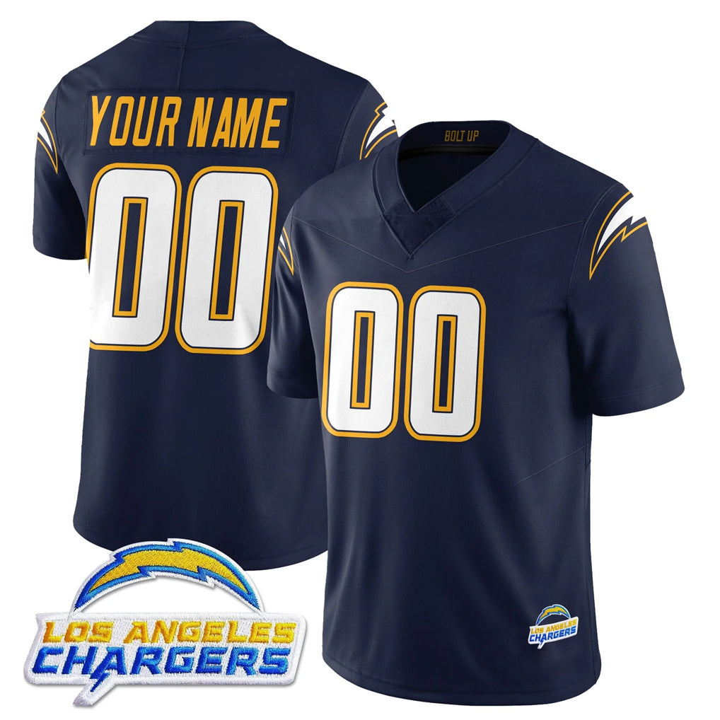 Choea Custom LA.Chargers Navy Elite Limited Home Game Any Name & Numbers Stitched Jerseys