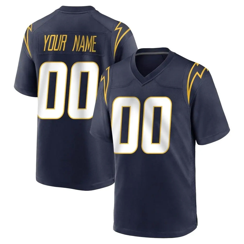 Choea Custom LA.Chargers Navy Home Game Any Name & Numbers Stitched Jerseys