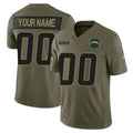 Choea Custom LA.Chargers Salute To Service Olive Limited Stitched Jerseys