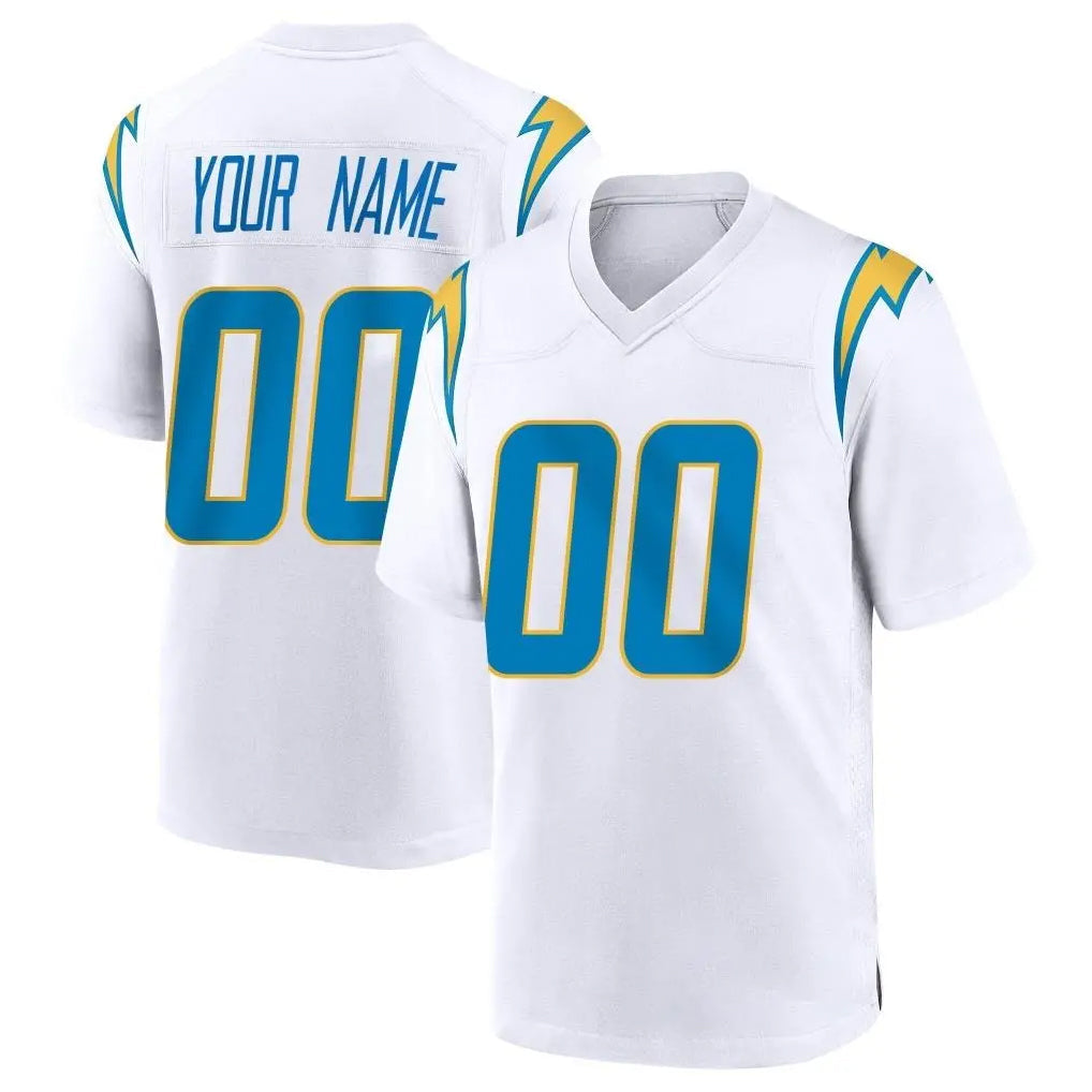 Choea Custom LA.Chargers White Home Game Any Name & Numbers Stitched Jerseys
