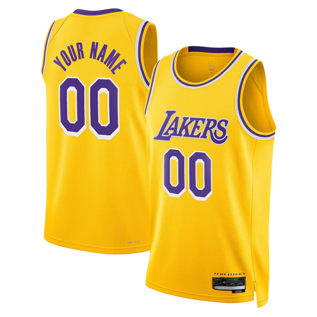 Choea Custom LA.Lakers Gold Swingman Stitched Jerseys - Icon Edition