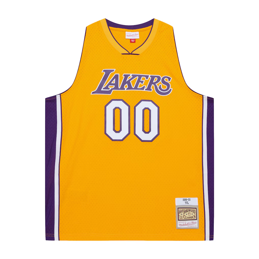 Choea Custom LA.Lakers Mitchell & Ness x Playboi Carti Gold 1999-2000 Swingman Stitched Jerseys