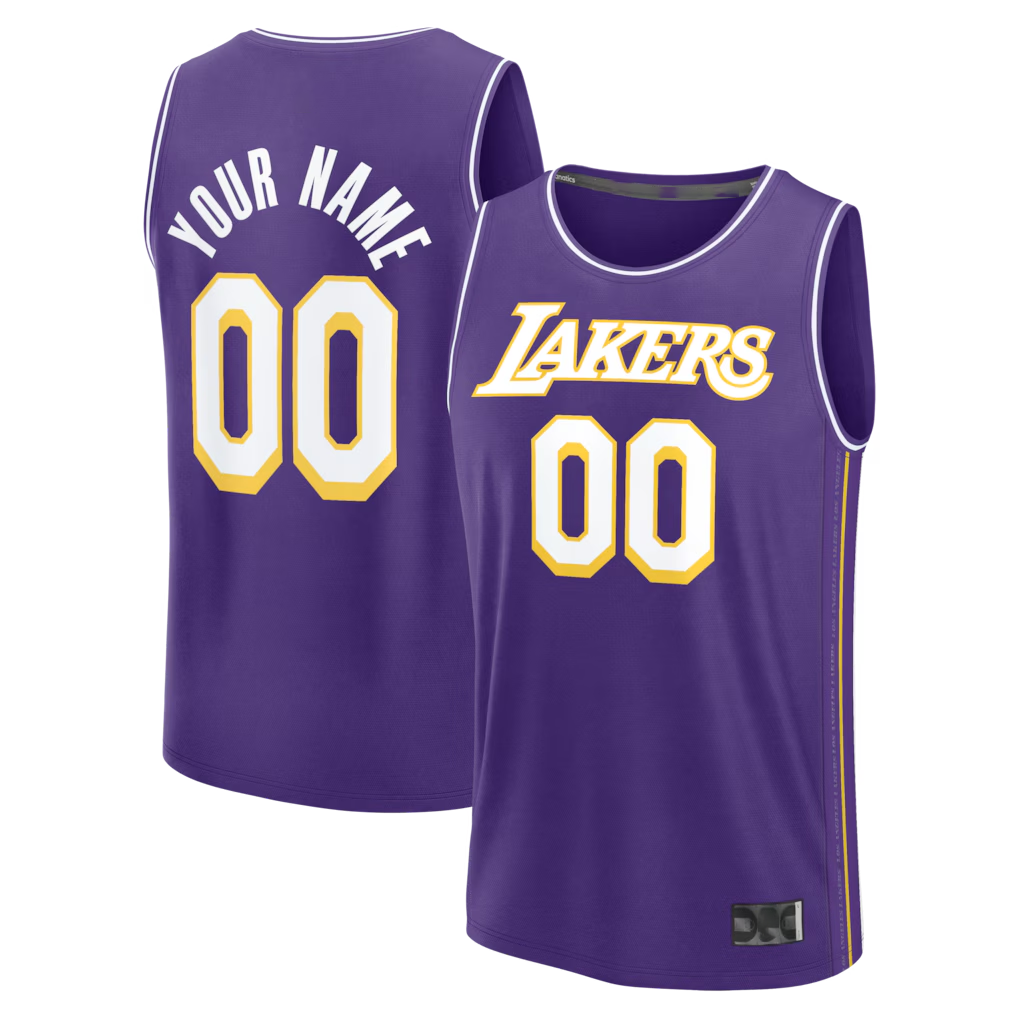 Choea Custom LA.Lakers Purple Fast Break Stitched Jerseys - Icon Edition
