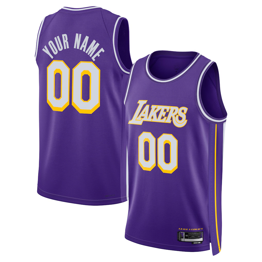Choea Custom LA.Lakers Purple Swingman Stitched Jerseys - Statement Edition