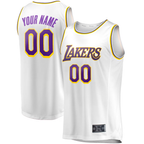 Choea Custom LA.Lakers White Fast Break Replica Stitched Jerseys - Association Edition