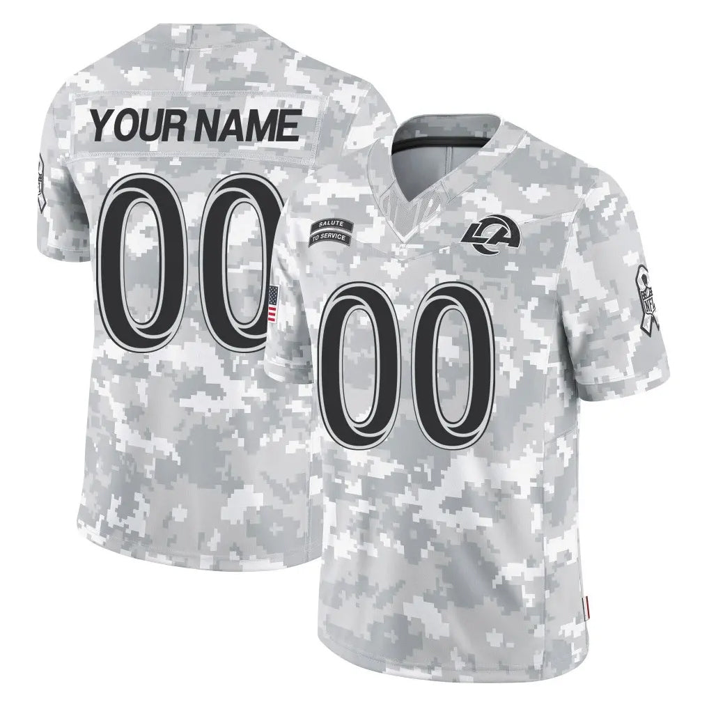 Choea Custom LA.Rams Arctic Camo Salute To Service Limited Game Any Name & Numbers Stitched Jerseys