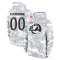Choea Custom LA.Rams Arctic Camo Salute to Service Hoodies Limited Game Any Name & Numbers Stitched Jerseys