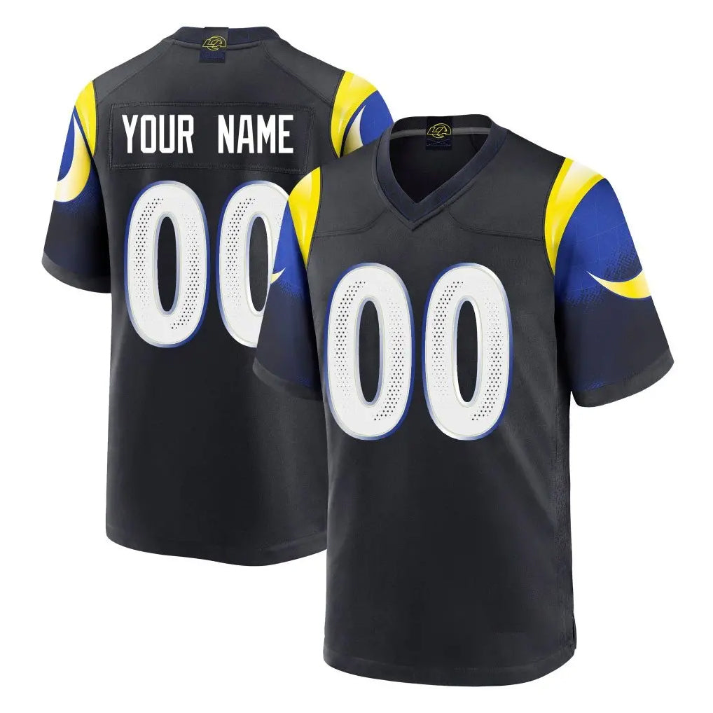 Choea Custom LA.Rams Black Midnight Rivalries Collection Home Game Any Name & Numbers Stitched Jerseys