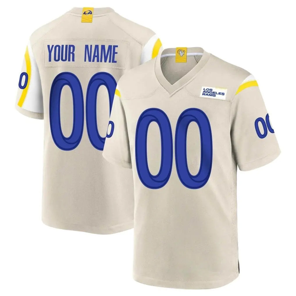 Choea Custom LA.Rams Bone Home Game Any Name & Numbers Stitched Jerseys
