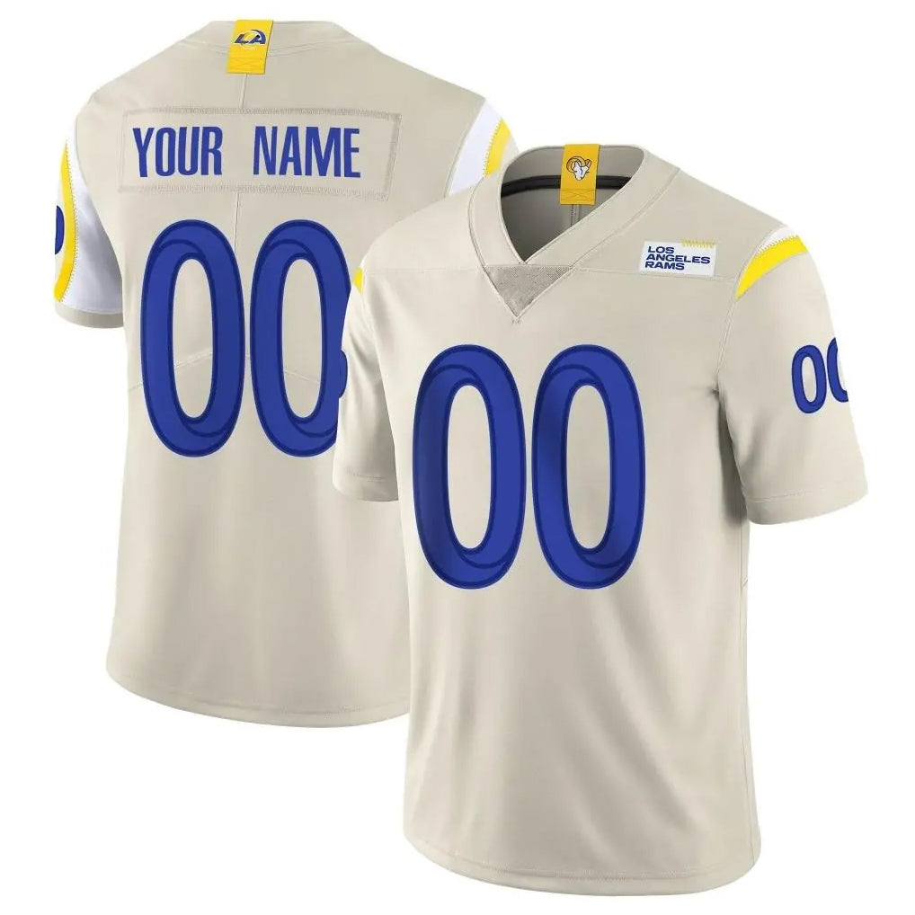 Choea Custom LA.Rams Bone Limited Vapor Home Game Any Name & Numbers Stitched Jerseys
