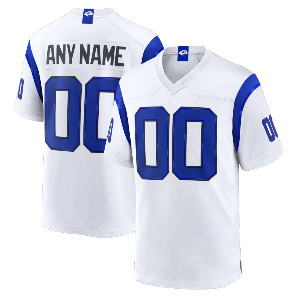 Choea Custom LA.Rams Fearsome White Home Game Any Name & Numbers Stitched Jerseys