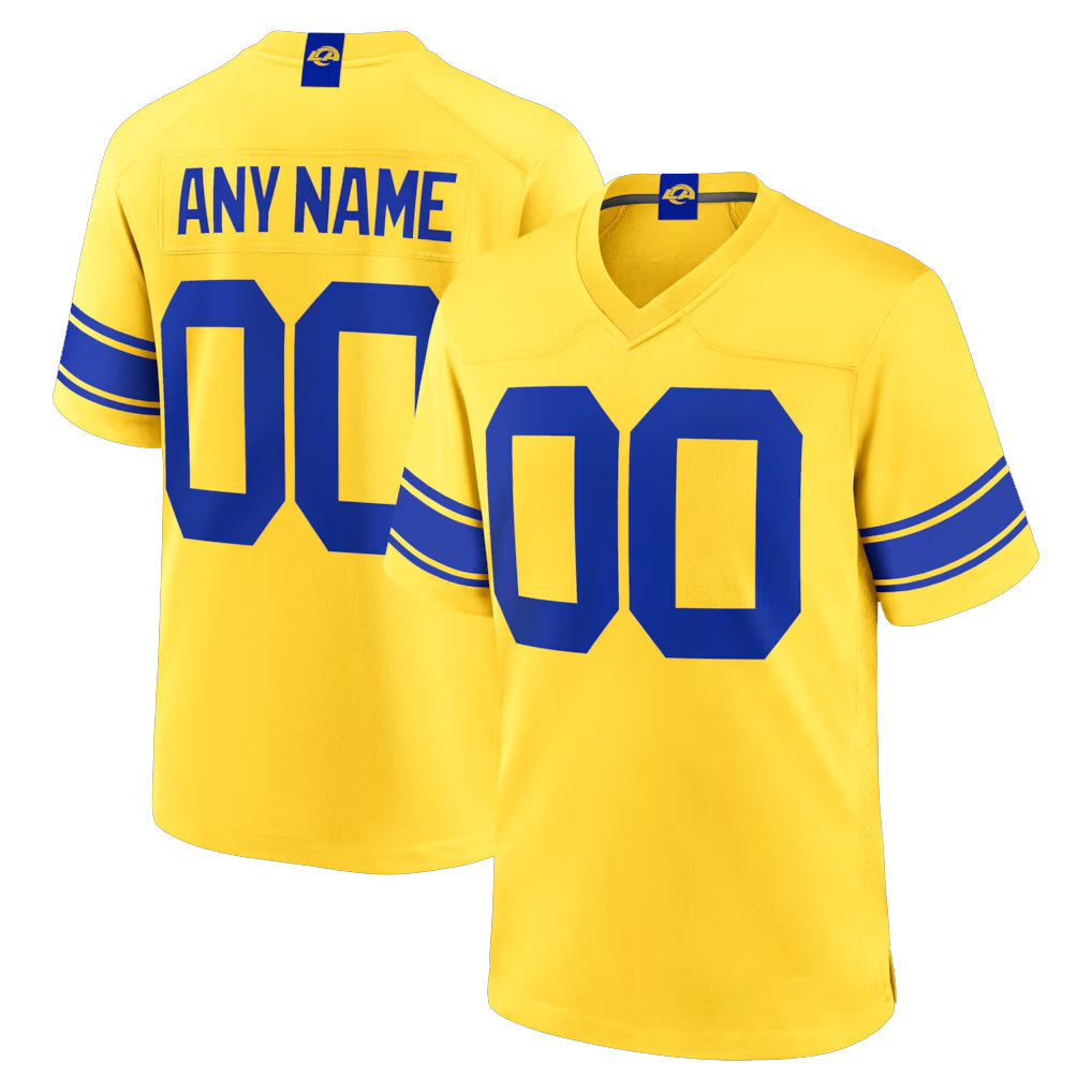 Choea Custom LA.Rams Gold Classic Sol Home Game Any Name & Numbers Stitched Jerseys