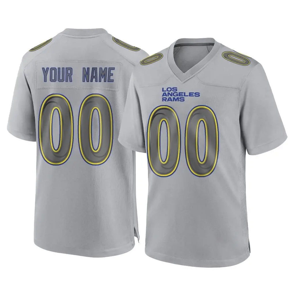 Choea Custom LA.Rams Gray Atmosphere Fashion Home Game Any Name & Numbers Stitched Jerseys
