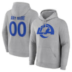 Choea Custom LA.Rams Light Gray Pullover Hoodie Limited Game Any Name & Numbers Stitched Jerseys