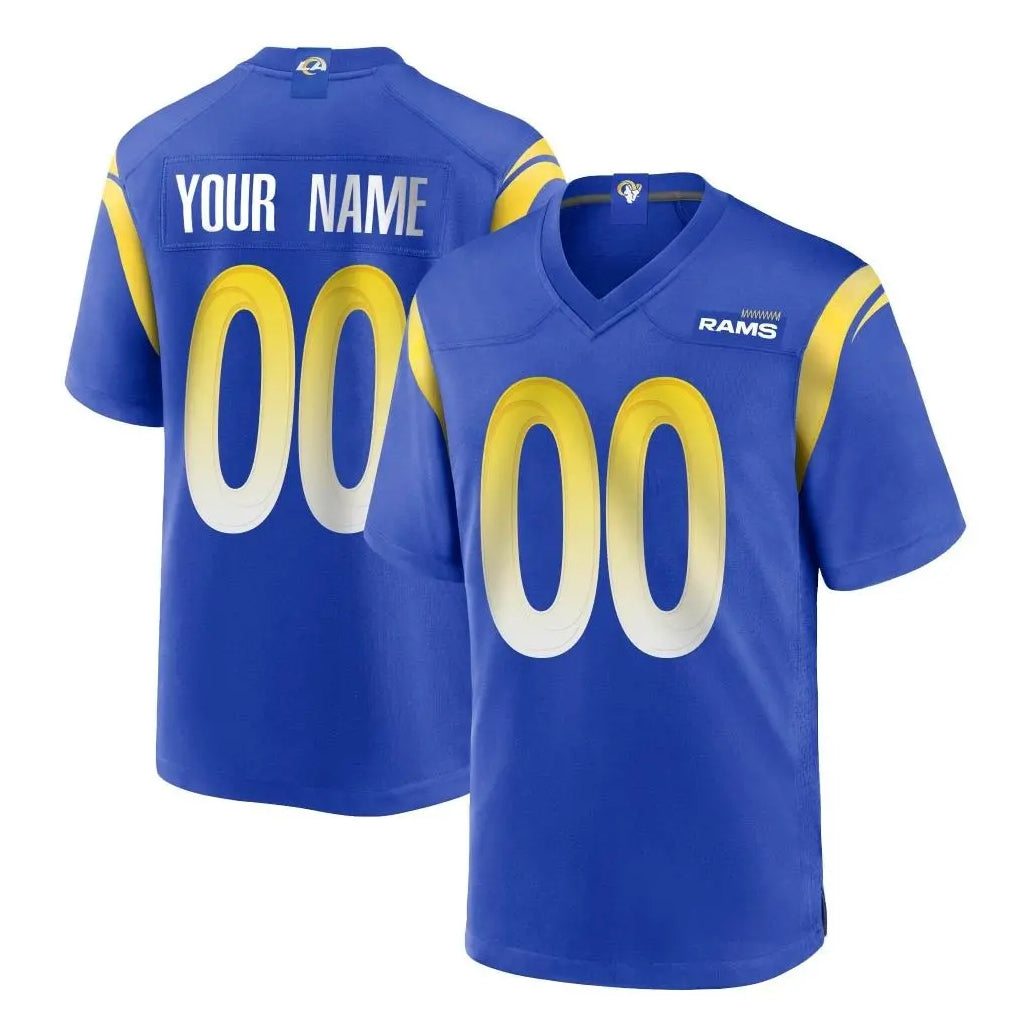 Choea Custom LA.Rams Royal Home Game Any Name & Numbers Stitched Jerseys