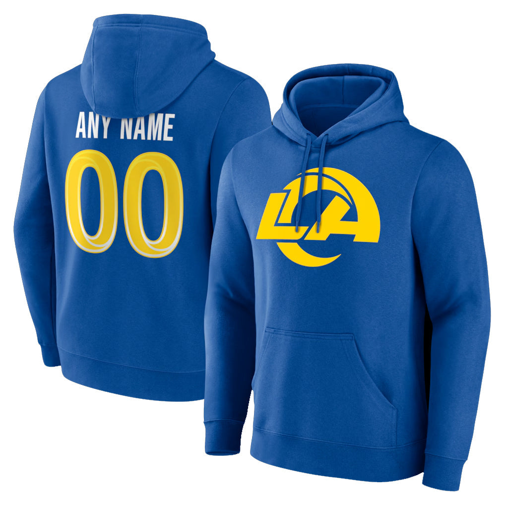 Choea Custom LA.Rams Royal Pullover Hoodie Limited Game Any Name & Numbers Stitched Jerseys